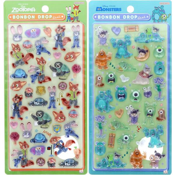 ディズニー キャラクター ボンボンドロップシール サンスター文具 立体