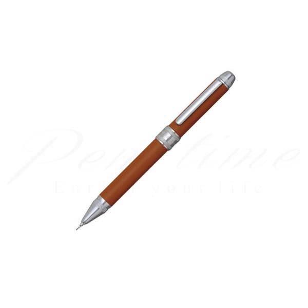 早割切符 プラチナ萬年筆 [黒 本革巻き3機能複合筆記具 ダブルアクション 筆記具