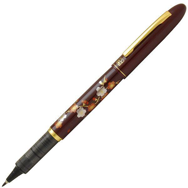 高級万年毛筆　筆桜　呉竹　木箱入り 呉竹 KURETAKE 万年毛筆 蒔絵物語 万年毛筆 DU181-215 枝桜 赤