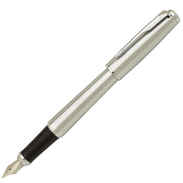楽一番出品 パーカー Parkerプリミア シルバー 万年筆 ペン先18K PARKER パーカー ソネット プレミアム シルバーCT 万年筆 細字