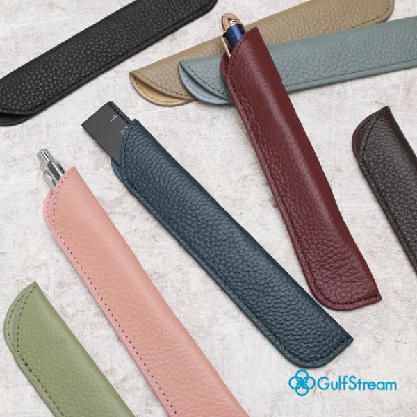 ペンケース 筆箱 本革1本差しペンシース ガルフストリーム Gulf Stream あすつく クリスマス ギフト プレゼント 牛革 カラフル 無地 シンプル 1本挿し 爆買