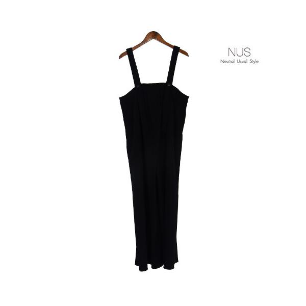 NUS（ヌース） フランネルワイドサロペット ゆったりシルエット