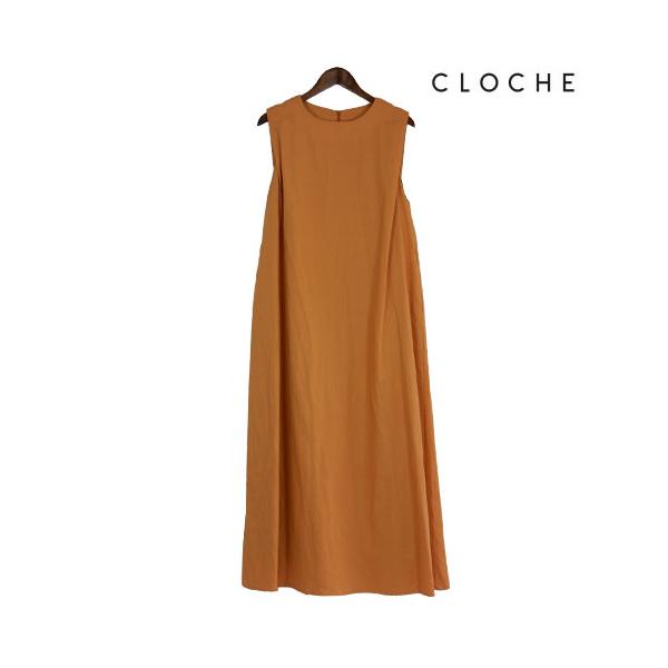 CLOCHE（クロッシェ） ノースリーブワンピース コットンリネン 肩に