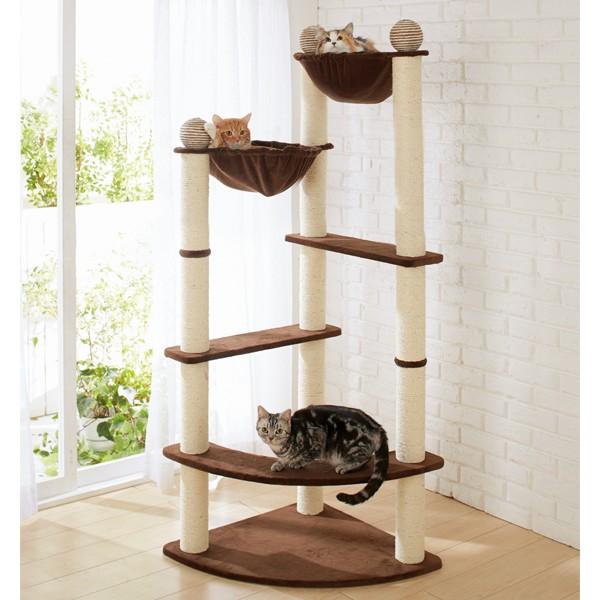 キャットタワー キャットハンモックタワー ワイド 全高168cm 猫