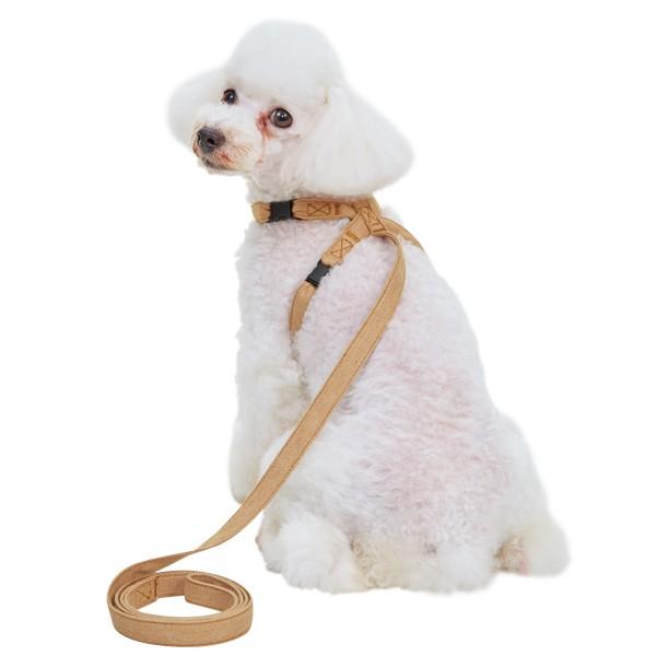 素肌ハーネス バスト31 49cm オフホワイト ブラウン 犬 シニア 国産 ペピイオリジナル 老犬 リード コットン 綿 小型犬 ペット 日本製 Peppy ペピイ Paypayモール店 通販 Paypayモール