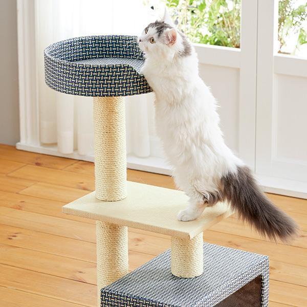 Sippole トレイルタワー スクエア 猫 キャットタワー シンプル カジュアル おしゃれ インテリア シニア猫 省スペース しっぽる