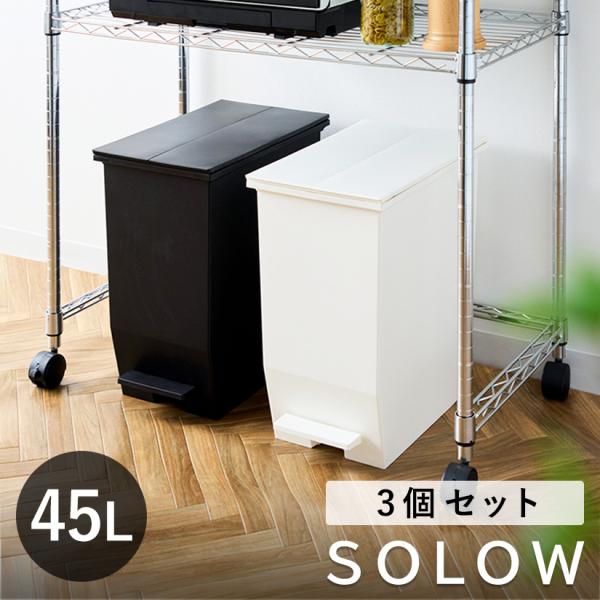 ホワイトのみ予約販売(7月中旬出荷予定) ゴミ箱 45L SOLOW ペダル