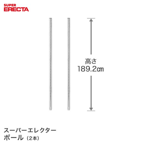 ポール 2本セット エレクター ERECTA P1900 高さ189.2cm SUS304 ダイカスト・アジャストボルト付 業務用