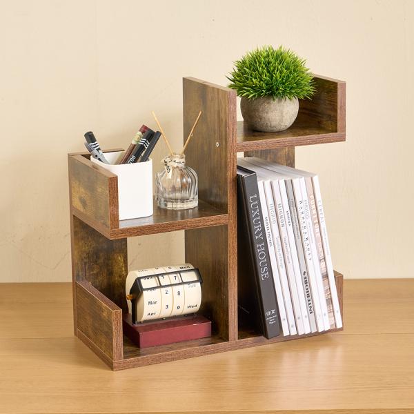 【生体模倣設計】 サボテンの形をした美しく優雅なデザインと適切なサイズにより、この本棚はあらゆるデスク、テーブル、カウンタートップに最適です。机のスペースを最大限に活用する。卓上を美しく整頓しましょう。【良質な材料】この机上ラックは高品質の...