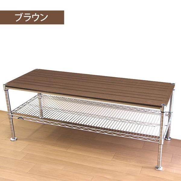 送料無料 テレビ台 幅120 2段 ウッドシェルフ ルミナス ラック スチールラック 木製棚 リビング NTYPED12パーフェクト