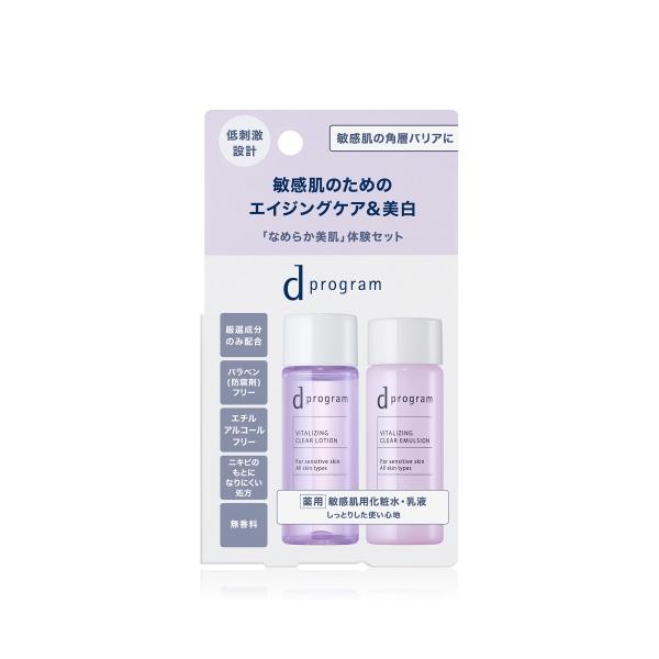 [Release date: October 21, 2025]誰の肌にも存在し、美しい肌の鍵である美肌菌に着目。うるおってハリ・透明感に満ちた「なめらか美肌」へ導く化粧水・乳液のセットです。＜セット内容＞・dプログラム バイタライジング＆...