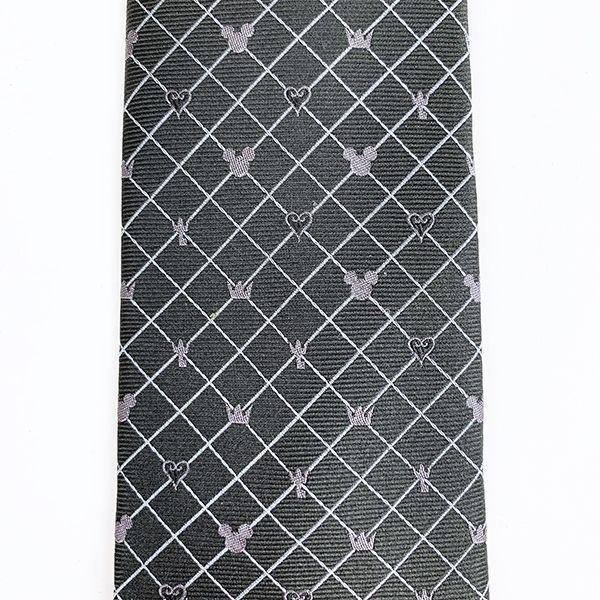 キングダムハーツ ネクタイ 外回り ワンポイント 刺繍 ブラック BK