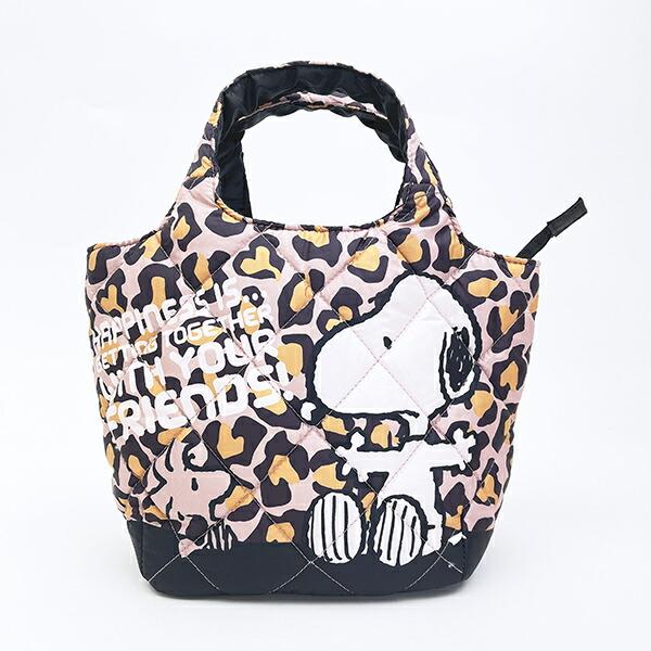 スヌーピー ヒョウ柄 中綿ミニトートバッグ SNOOPY : パーフェクト 
