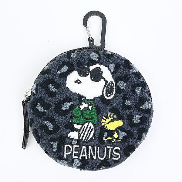 スヌーピー ジョークール × ウッドストック サークルさがらポーチ (BLACKLEOPARD) SNOOPY