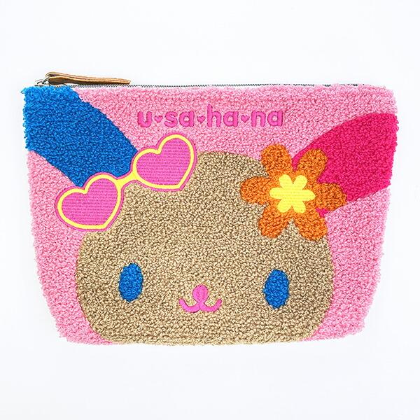 【新品】希少 Sanrio サンリオ ウサハナ ポーチ 赤 レトロ サンリオ 日焼け ウサハナ さがらポーチ (ピンク) Sanrio