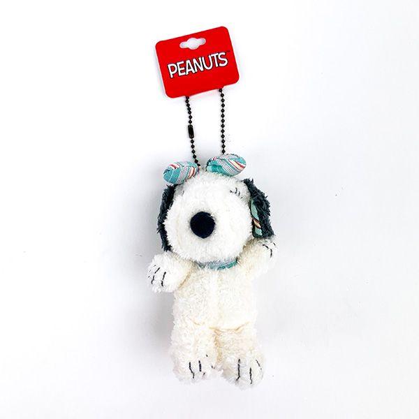 SNOOPY（スヌーピー） ベル ミントストライプ マスコット キーホルダー
