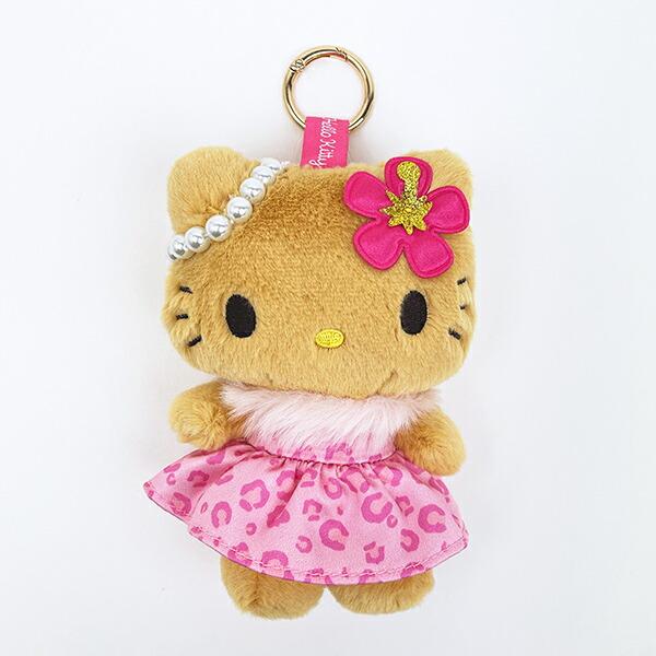 【レア】サンリオ　ハローキティ ガラガラドール ぬいぐるみ　マスコット【美品】 サンリオ 日焼け キティ レオパード カラビナマスコット (ピンク
