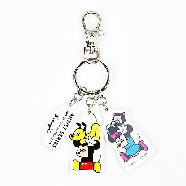 ディズニー 3連アクリルキーホルダー ミッキーフレンズ A レッド