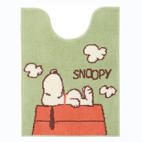 スヌーピー ロングトイレマット ドッグハウス グリーン トイレ用品 SNOOPY