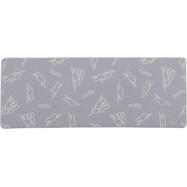 ミッフィー miffy PVCマット ルックミッフィー 45×120 GY グレー