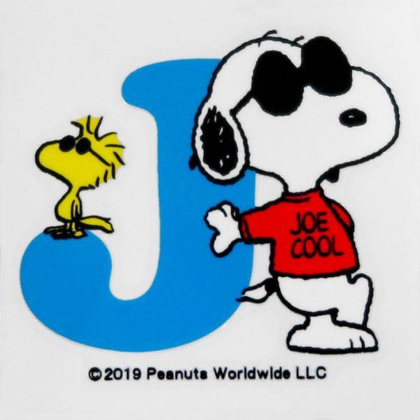 SNOOPY スヌーピー PEANUTS イニシャルステッカー J ステッカー