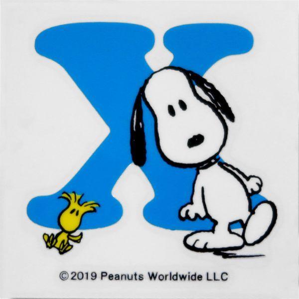 SNOOPY スヌーピー PEANUTS イニシャルステッカー X ステッカー