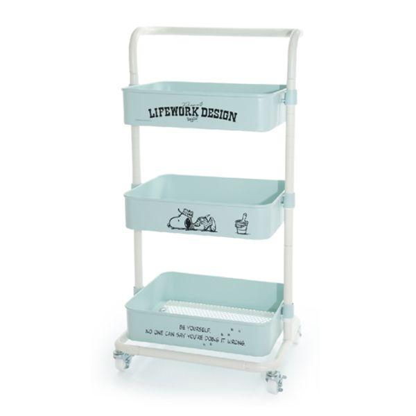 完売商品 ❣️人気商品❣️PEANUTS スヌーピー ３段バスケットワゴン Amazon｜[パーフェクト・ワールド・トーキョー] スヌーピー WSP