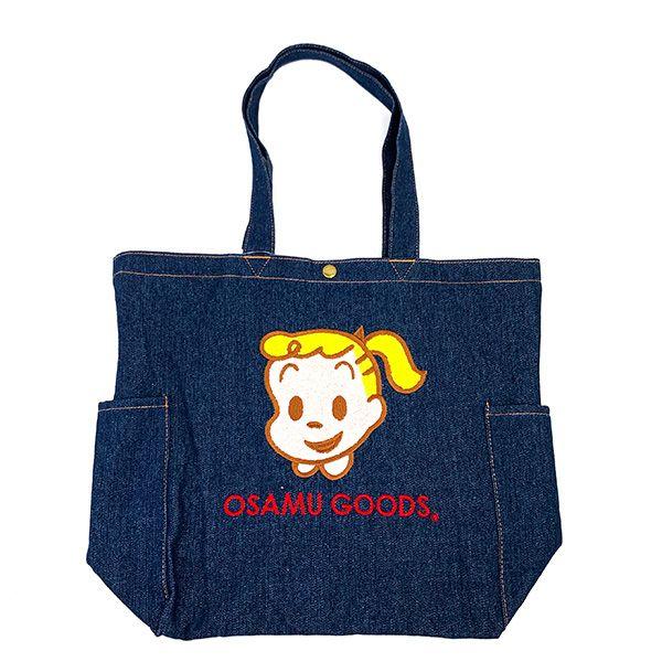 オサムグッズ デニムトートバッグ 刺繍 （ジル） ネイビー