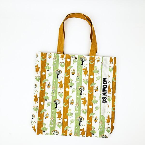 ムーミン 80th 刺繍トートバッグ (ミントストライプ) : パーフェクト