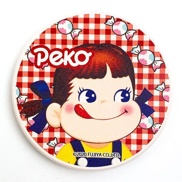 ペコちゃん 吸水コースター ペコちゃん柄 peko 不二家 磁器製 ペコちゃん 吸水コースター ペコちゃん柄 peko 不二家 磁器製
