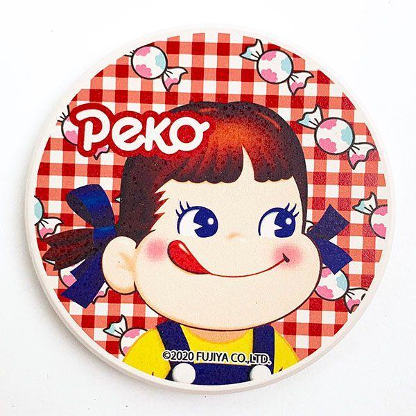 ペコちゃん 吸水コースター ペコちゃん柄 peko 不二家 磁器製 ペコちゃん 吸水コースター ペコちゃん柄 peko 不二家 磁器製