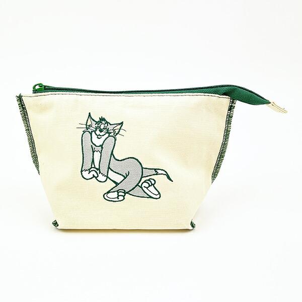 トムとジェリーのバイカラーがポイントなロックステッチポーチです。マチ付きなのでたくさん入って使い勝手◎メイクポーチや小物入れにぴったり☆バイカラーデザインがオシャレです♪