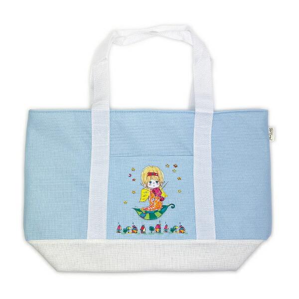 水森亜土 麻風保冷トートショッピングバッグ お買い物バッグ かわいい