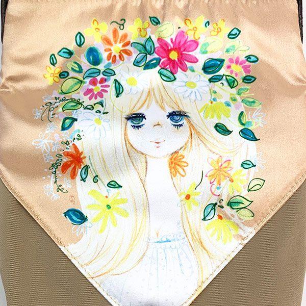 水森亜土 ショルダーバッグ エコバッグセット ベージュ フラワー 亜土