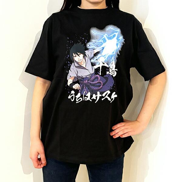 NARUTO(ナルト) うちはサスケ千鳥 Tシャツ(ブラック) LLサイズ