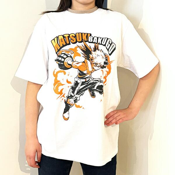 僕のヒーローアカデミア 爆豪 Tシャツ(ホワイト) Lサイズ アパレル 