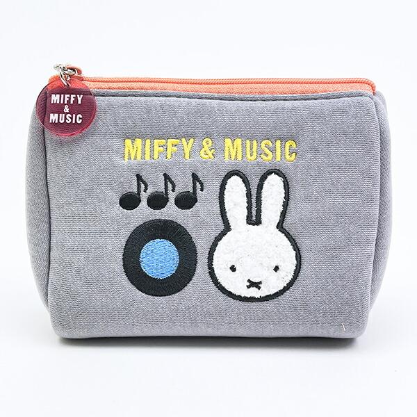 ミッフィー miffy ポーチ (グレー) MIFFY＆MUSICシリーズ