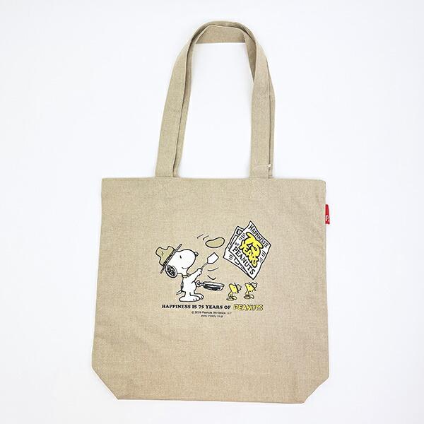 スヌーピー トートバッグ トール ベージュ PEANUTS 75th ROOTOTE