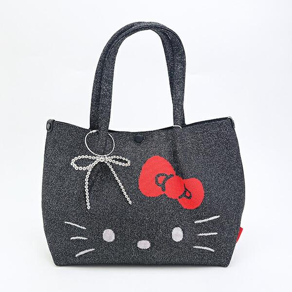 【HELLO KITTY】バッグ　ブラック サンリオ ハローキティ トートバッグ ブラック Sanrio : パーフェクト