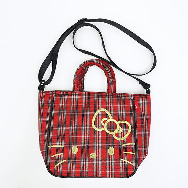 サンリオ ハローキティ 2WAYショルダートートバッグ (レッドチェック