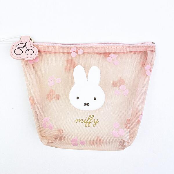 ミッフィー miffy メッシュ船形ポーチ ピンク チェリーフルール