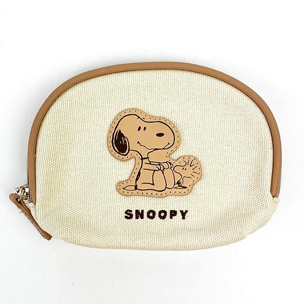 SNOOPY（スヌーピー） パイピング ティッシュポーチ ベージュ ポーチ 