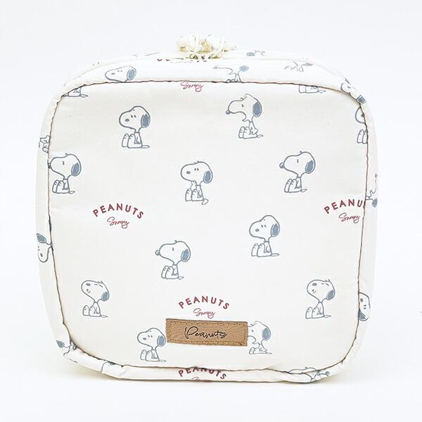 スヌーピー たっぷりメイクポーチ アイボリー Dusky paletteシリーズ SNOOPY かわいい