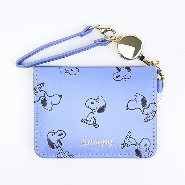 スヌーピー オープンパスケース パープル 定期入れ SNOOPY