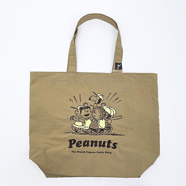 スヌーピー チャーリーブラウン トートバッグ (ベージュ) ベースボール