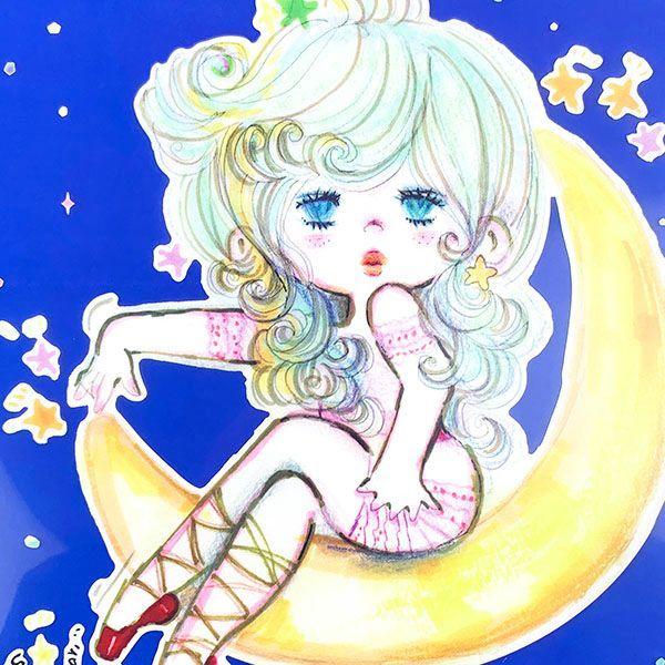 水森亜土 A4クリアファイル お月様に乗って 亜土ちゃん 文具