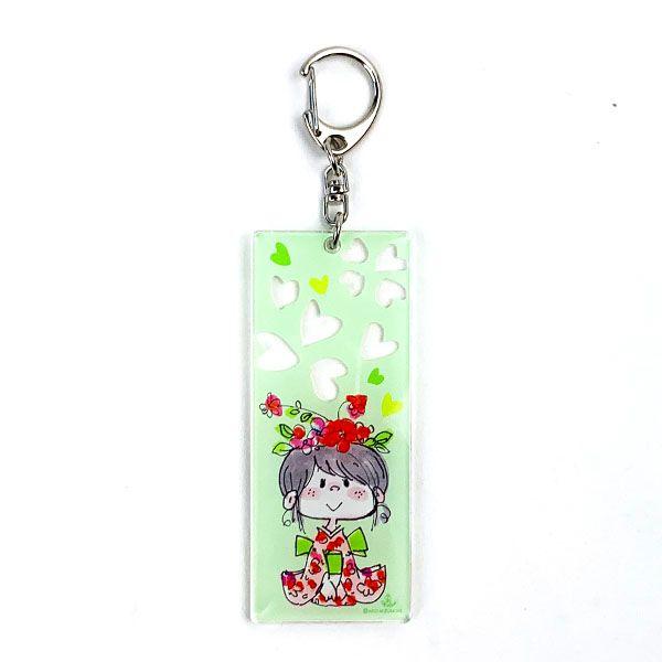 水森亜土 アクリルキーホルダー スクエア おてんば娘 亜土ちゃん
