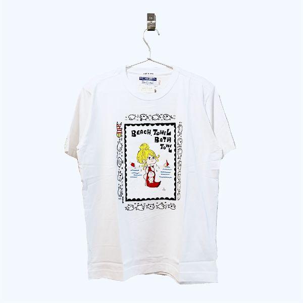 水森亜土 キャプテンサンタ コラボ Tシャツ(M)  ホワイト アパレル 水森亜土 キャプテンサンタ コラボ Tシャツ ホワイト Mサイズ アパレル
