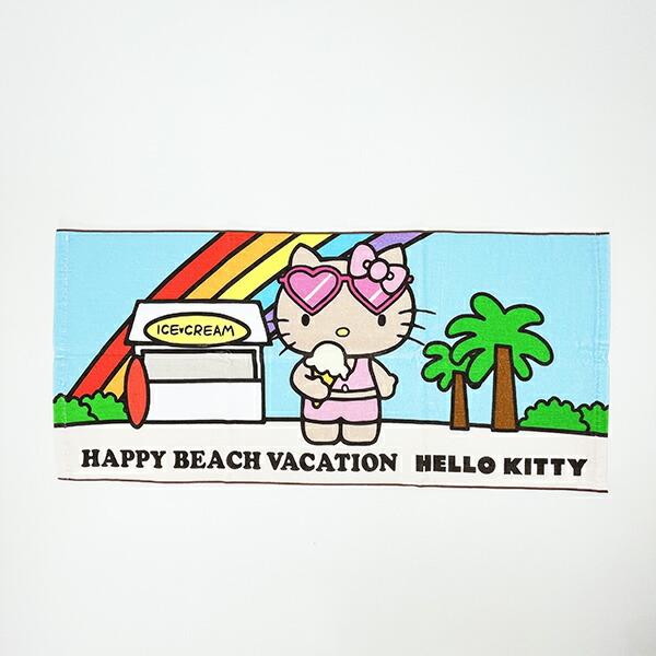 日焼けキティ　BIGタオル 日焼けハローキティ フェイスタオル PK｜トゥーワントゥー