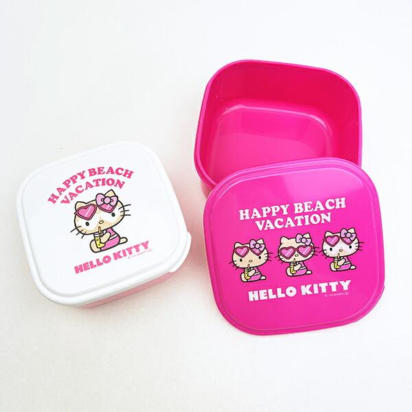 サンリオ 日焼けキティ シール容器2点セット ランチ 日本製 Sanrio